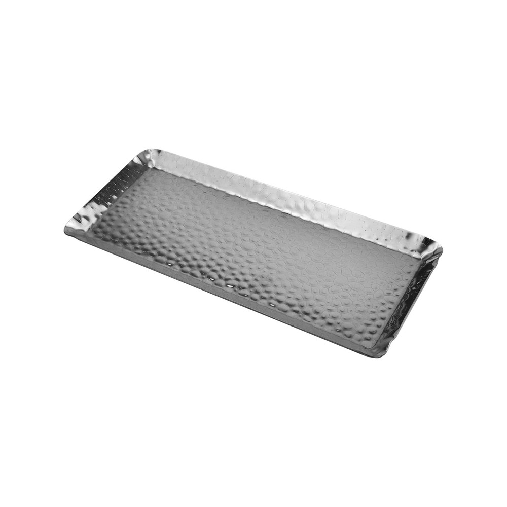 Antrader Hammered Rectangular 9.8" x 4.3" x 0.4", Silver-1pc 10"x4"