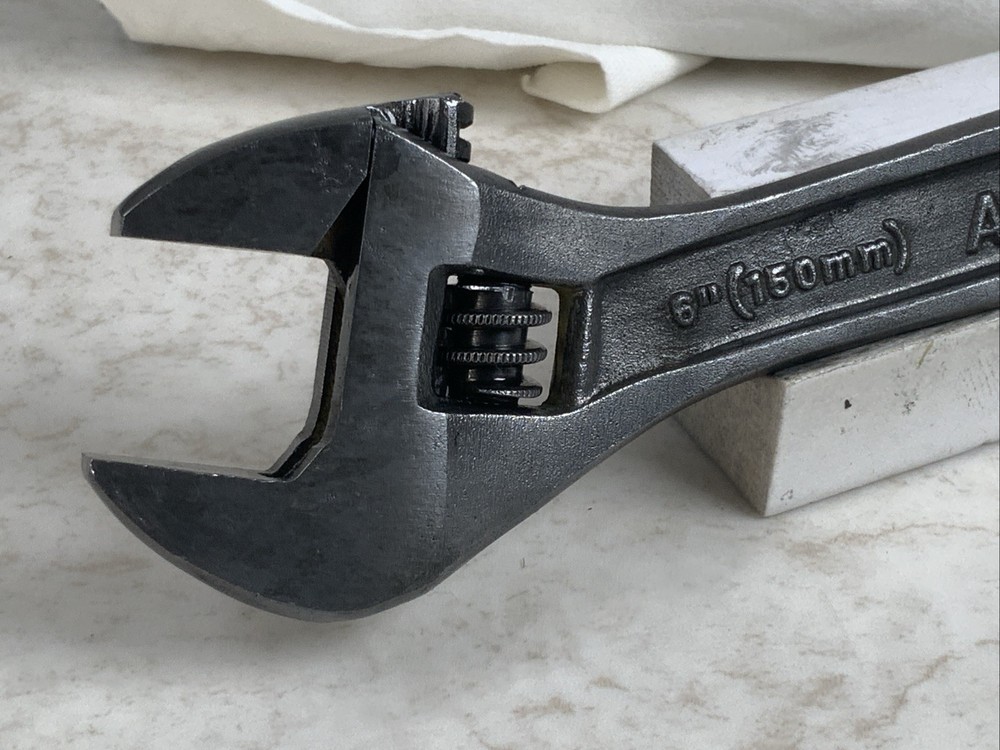 AMPRO 398, 6in. Adjustable Wrench, Dark Finish
