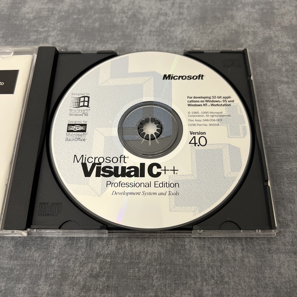Microsoft Visual C++ Windows Version 4.0 - original CD With Key