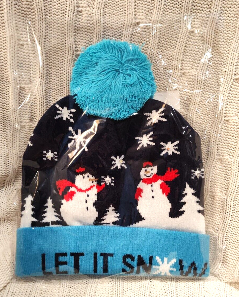 Festive Light Up LED Let It Snow Hat, with 3 Different Flash Modes