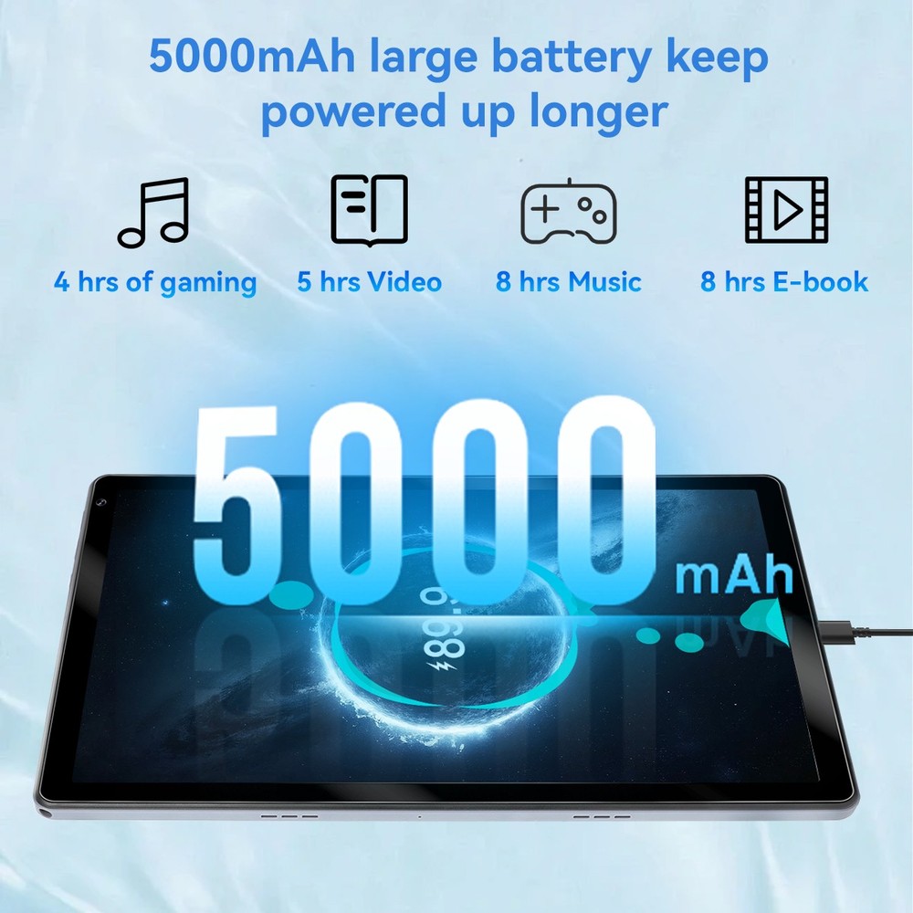 10.1" Android Tablet 24GB+128GB IPS LCD Touchscreen Octa-core Bluetooth Wi-Fi 6