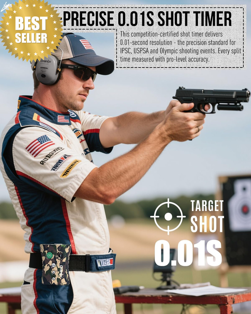 Shot Timer 0.01S Precision 4 Modes Loud Buzzer Tactical Training Camo