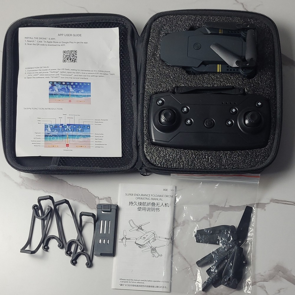 Foldable Quadcopter Drone with Camera, Toy Grade, Dark Gray/Black