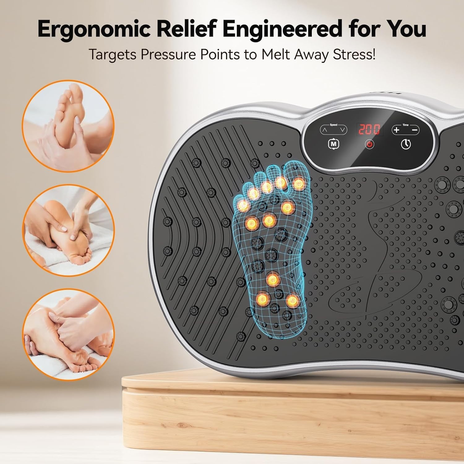 HTM Shake Plate Vibration Exercise Machine for Lymphatic Drainage Massager 350lb