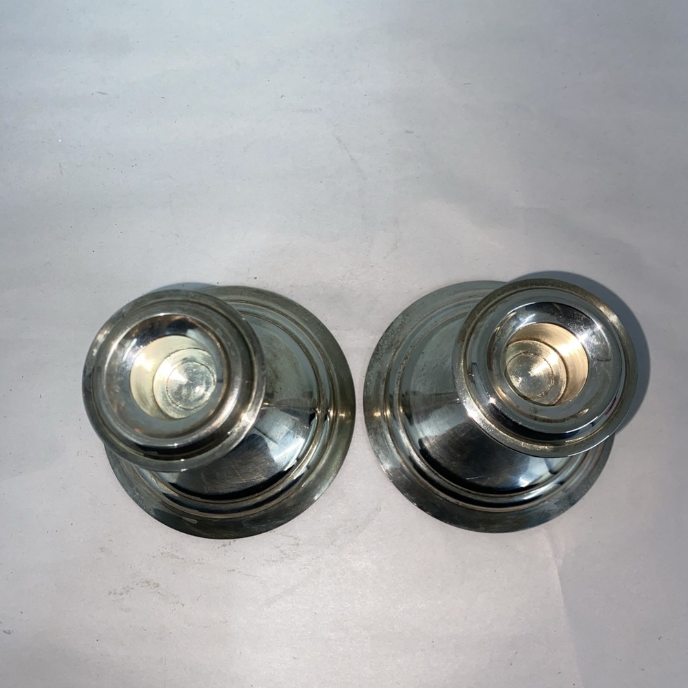 Pair Gorham Heritage EP Silverplate Candlesticks Height 3.5 Inch