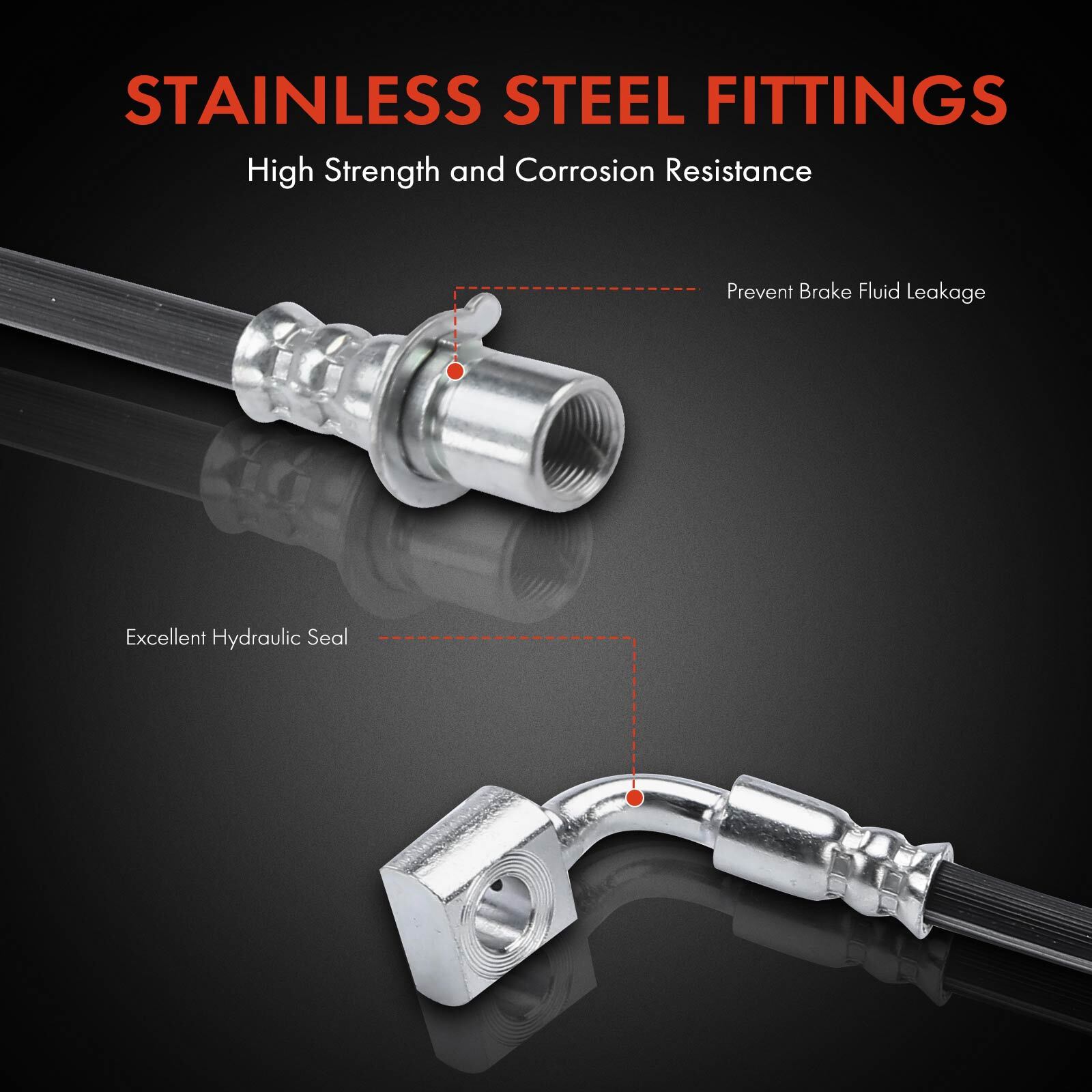 2x Front Left & Right Brake Hydraulic Hose for Cadillac Escalade Chevy Tahoe GMC