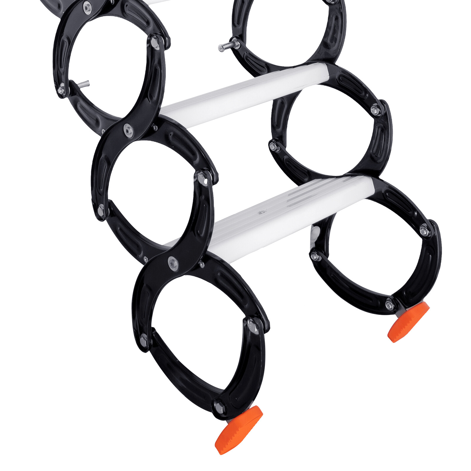 10ft Pull Down Folding Attic Ladder 12 Steps Anti-slip Wall-mounted Stairs