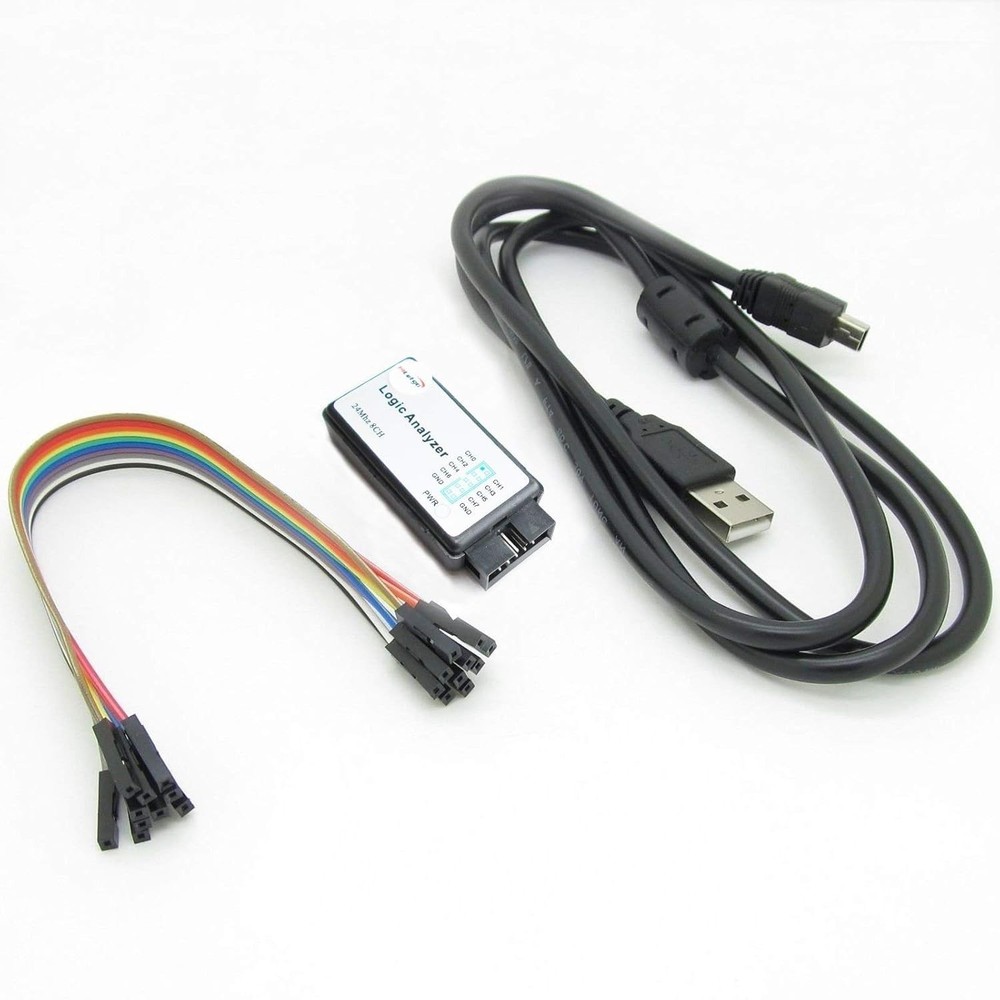 USB Logic Analyzer 8CH 24MHz UART IIC SPI Debugging Device with EMI Ring Cable
