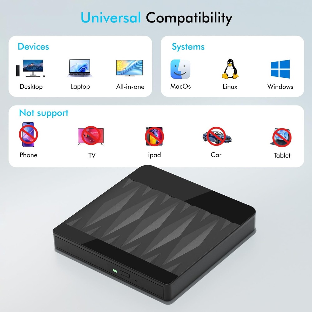 External Blu Ray Drive ,Bluray Burner USB 3.0 Type-C BD/DVD/CD...