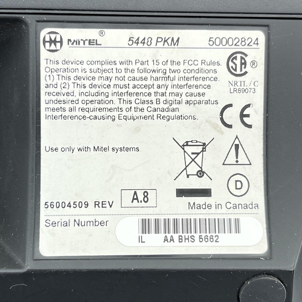 Mitel 5448 PKM Programmable Key Module Gray Phone Expansion Console Keypad Used