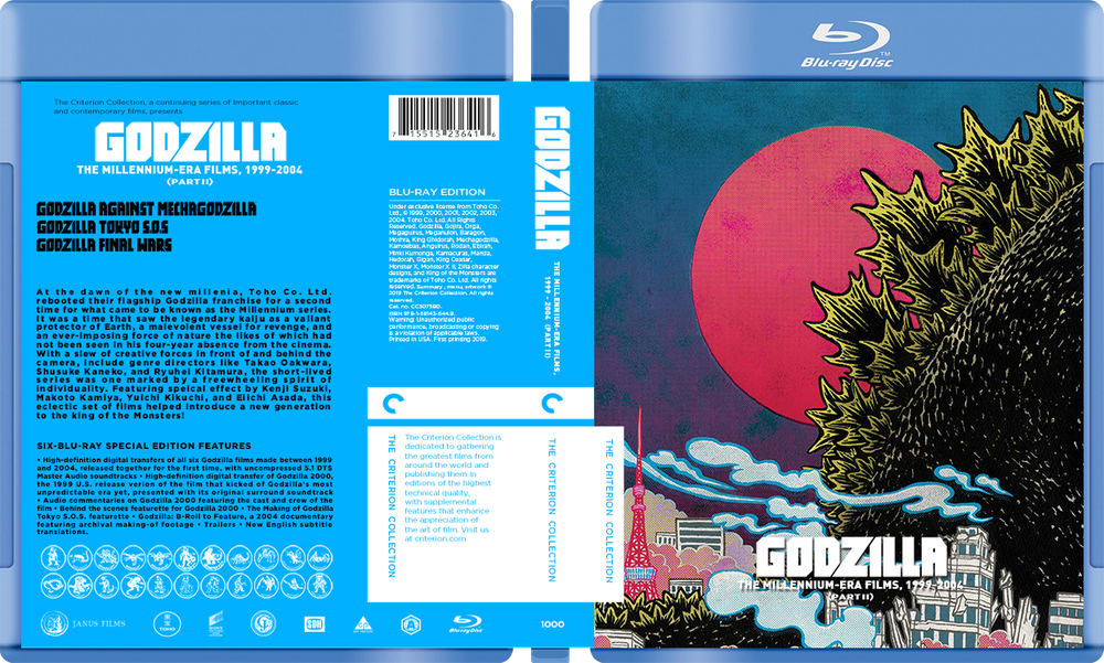 Godzilla Millennium-Era Collection Custom Blu-ray Covers W/ EMPTY Cases No Discs