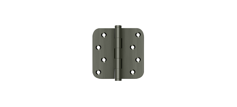 4" x 4" x 5/8" Radius Hinge / Zig-Zag in Antique Nickel Pair