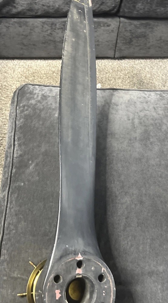 Seth Thomas Round Clock Mounted On A Piper Propeller.