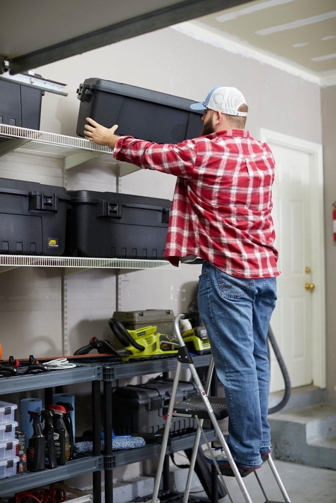 Trunk, Black, 17-Gallon Lockable Storage Box