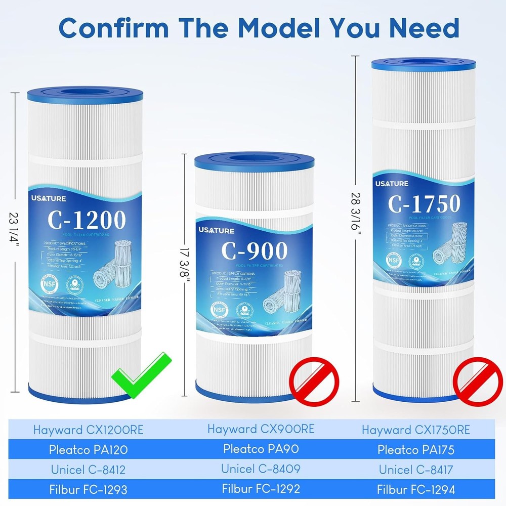 C1200 Pool Filter Cartridge, Replacement for Hayward Star Clear Plus C1200