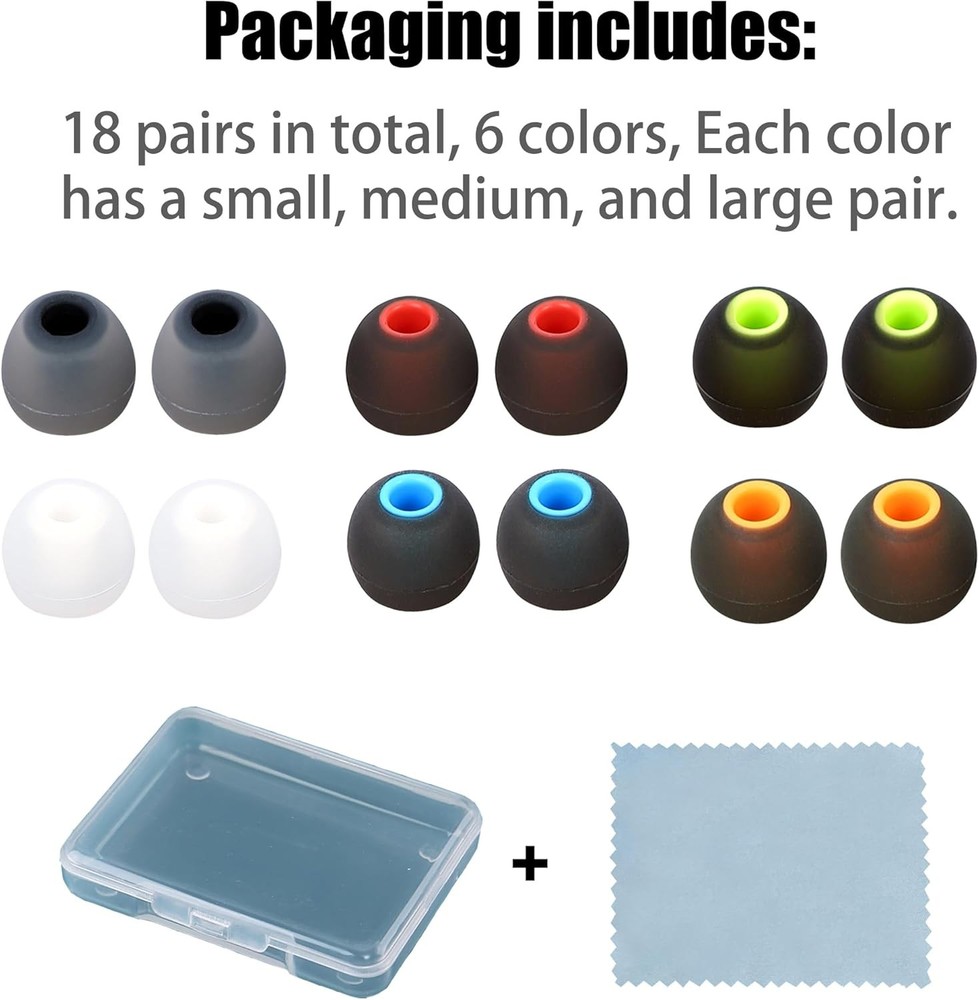 Silicone Replacement Earbud Tips Covers Eartips Fit multicolour/01