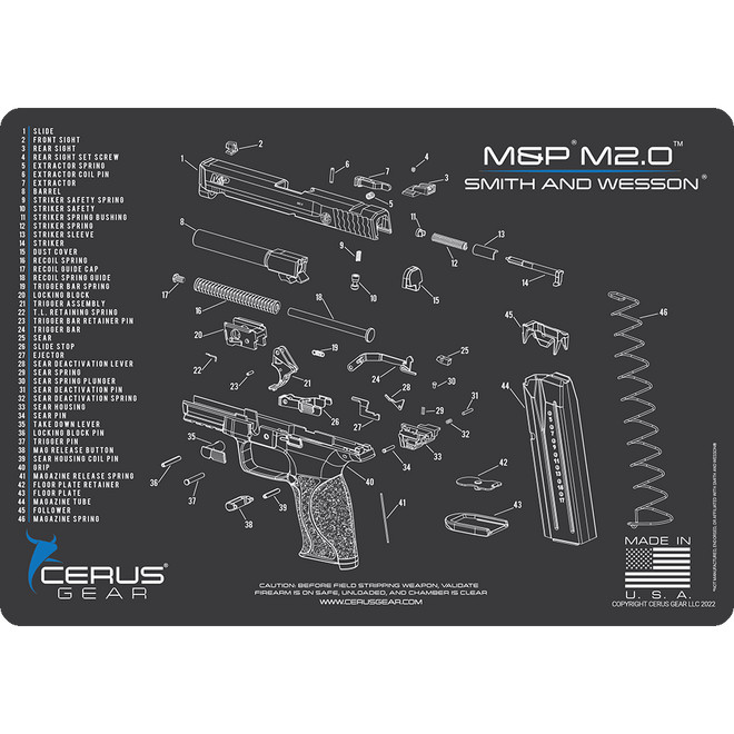 SMITH & WESSON M&P M2.0 SCHEMATIC HANDGUN MAT