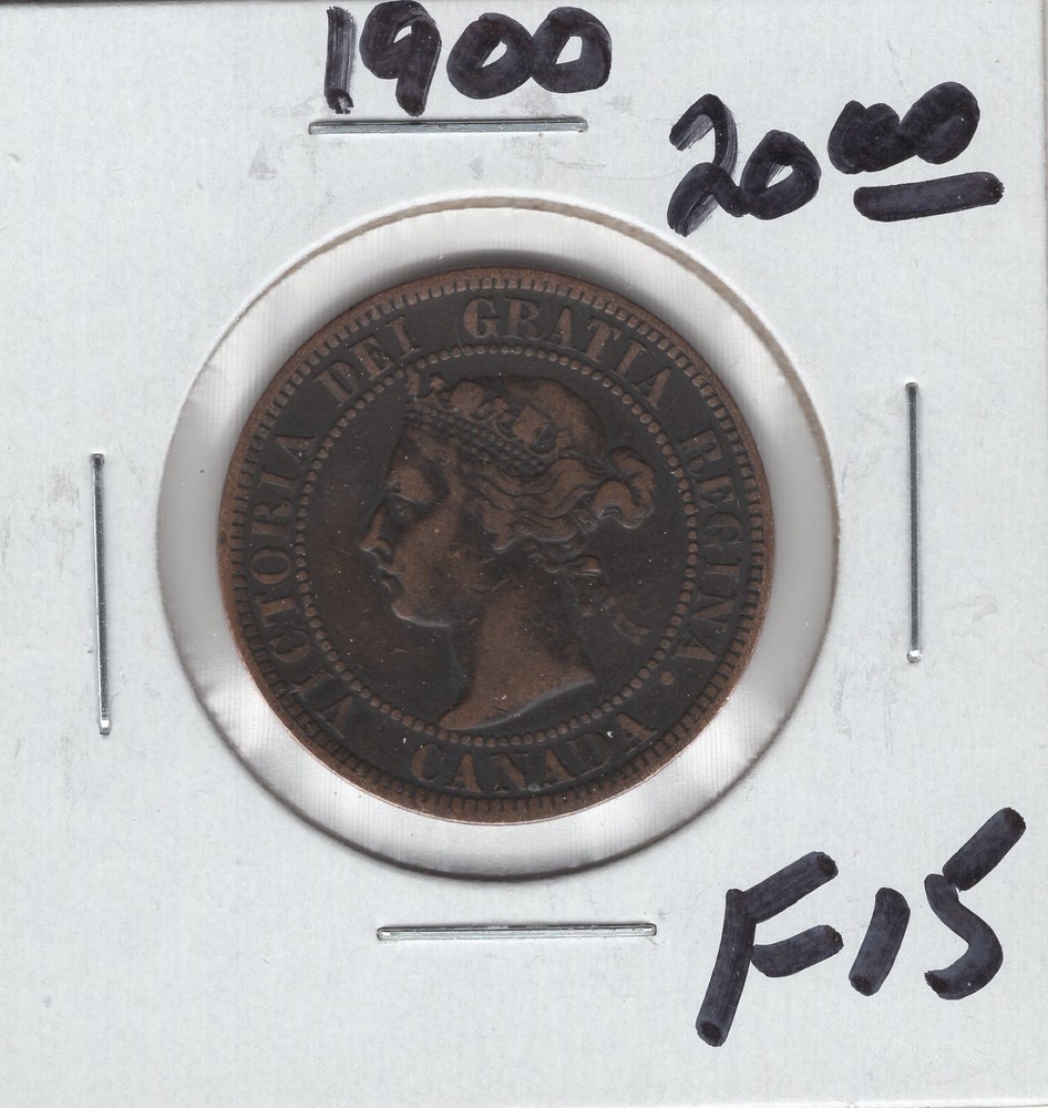 1900 Canada Large 1 Cent Coin - Fine+