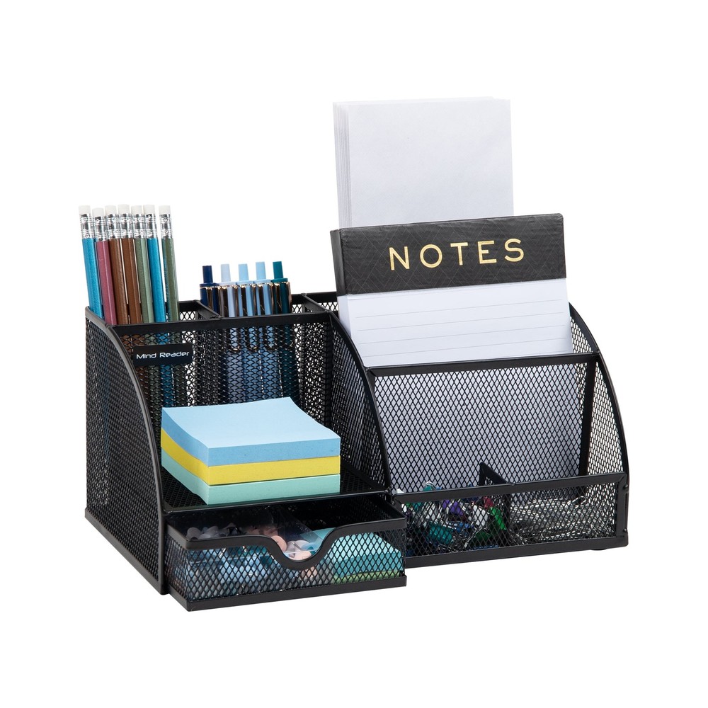 Desktop Organizer File Storage Accessory Storage Workspace Office Metal Black