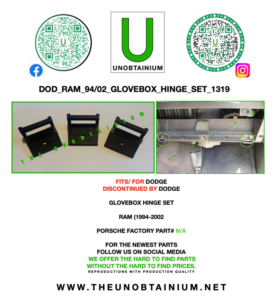 FITS/FOR DODGE RAM 1994-2002 GLOVE BOX HINGE SET