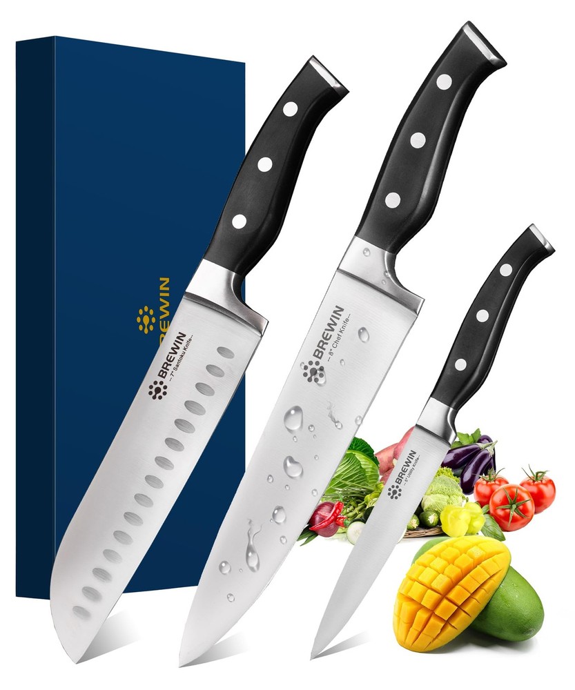 Professional Kitchen Knives, 3PC Chef Knife Set Sharp Knives for Kitchen High...