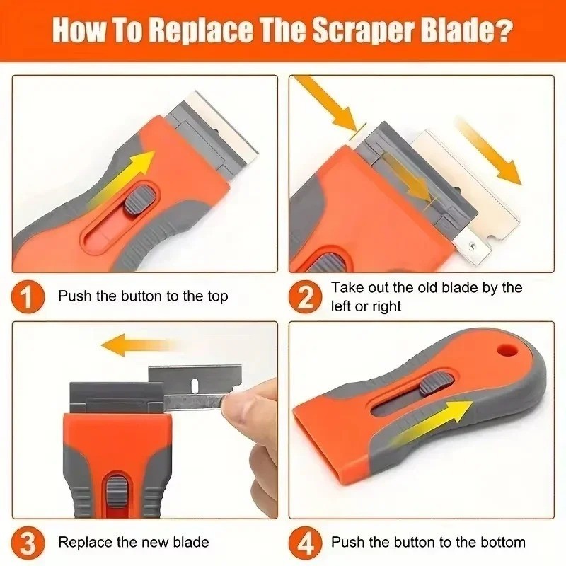 Razor Scraper Tools with 10 Blades Multipurpose Removal Two Tone Cleaning Tools