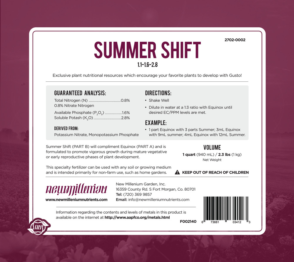Summer Shift Specialty Fertilizer 32 fl oz Jug by New Millenium