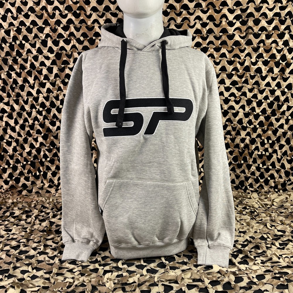NEW SP Logo Pull Over Hooded Sweatshirt - Grey - Large