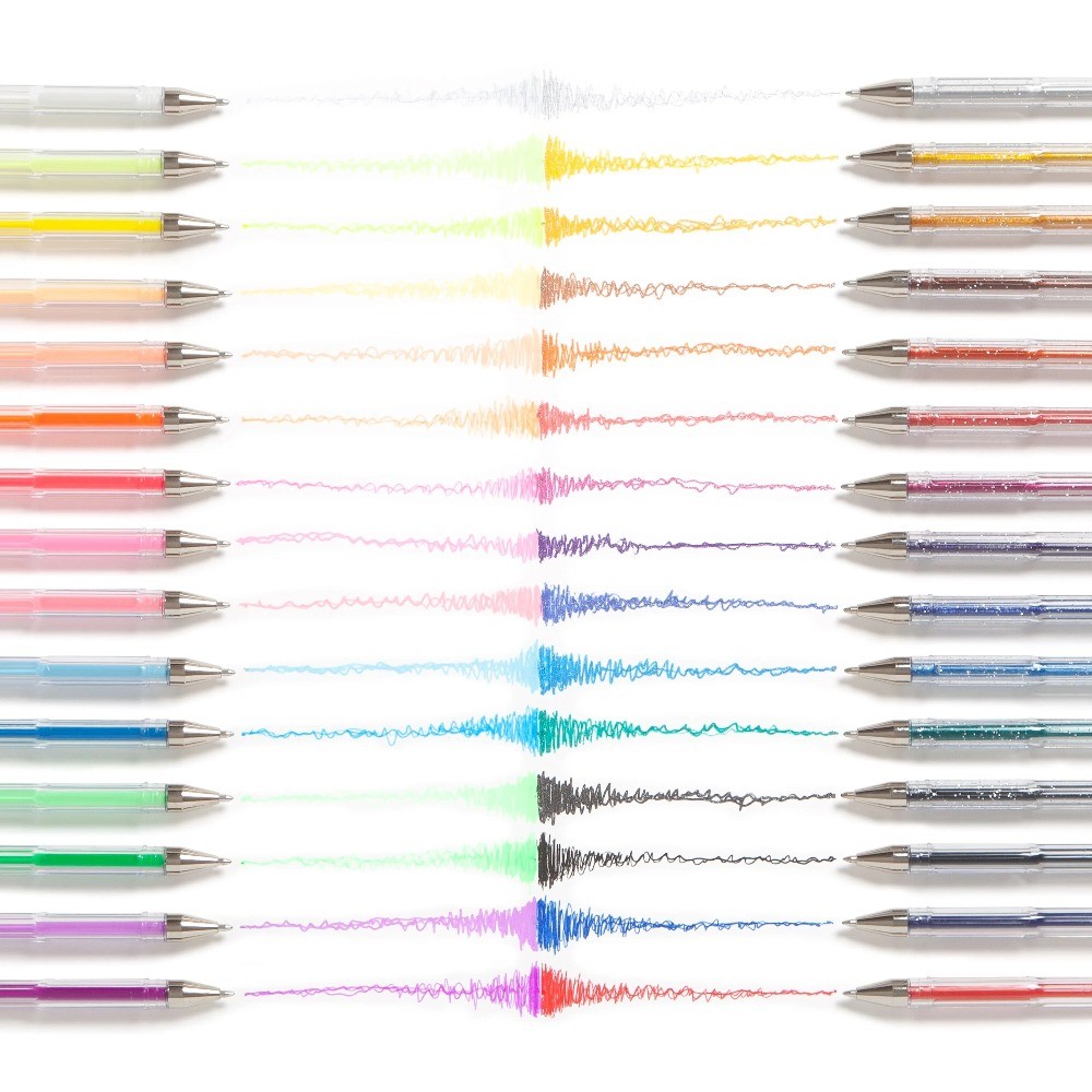 Gel Pens, Assorted Colors, 30 Count, 1mm