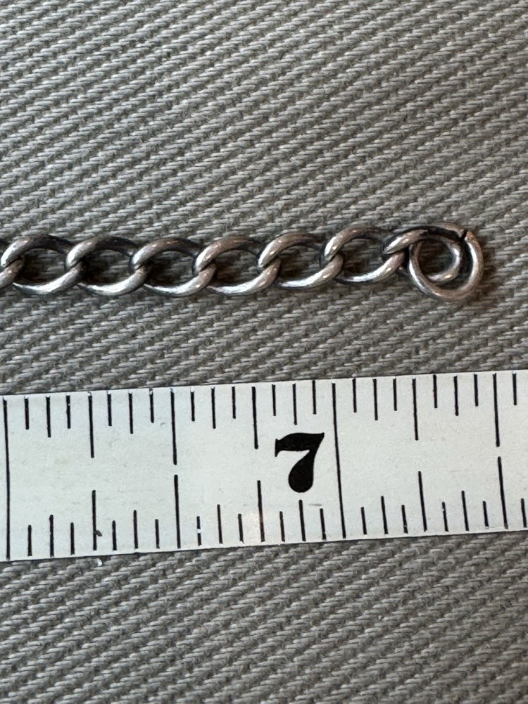 Antique Sterling .925 WWII US Soldier 7.5” ID Bracelet Locket w/Girl Friend Pic