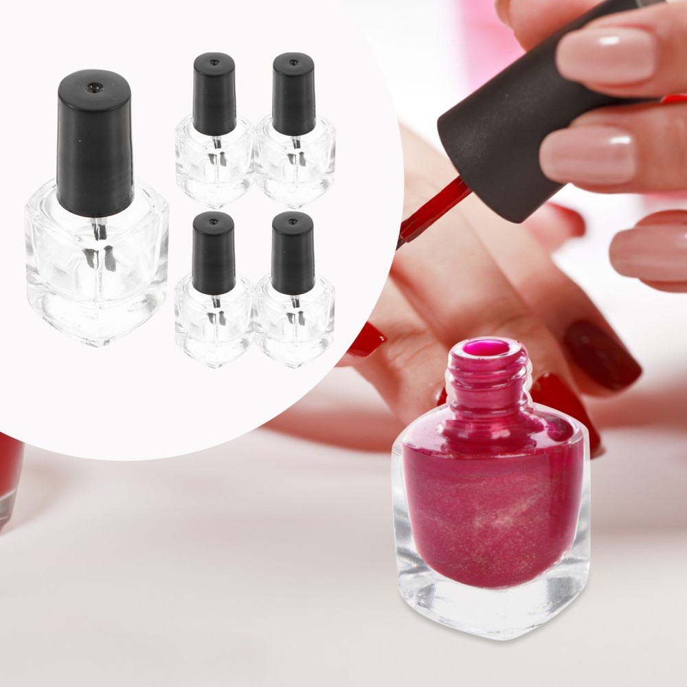 5 Pcs/pack Transparent Square Bottle Bulk Empty Polished Clear Containers