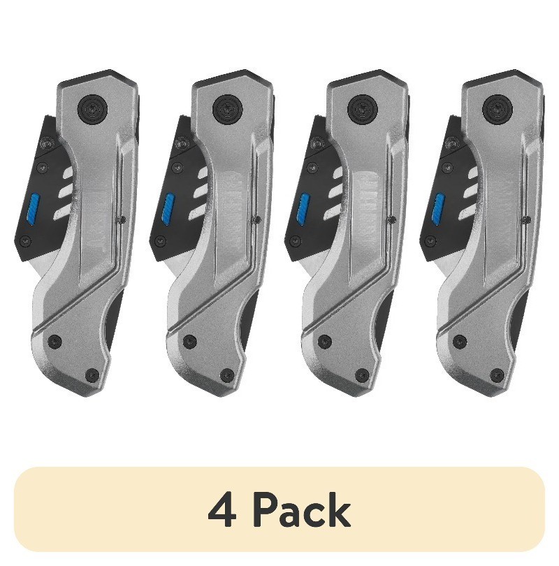 (4 pack)Folding Lock-Back Utility Knife with 10 Blades