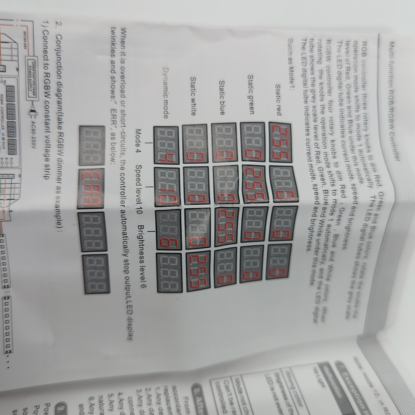 LED Light RGB RGBW Controller 4x Rotary Knobs with RF Remote 4 channel