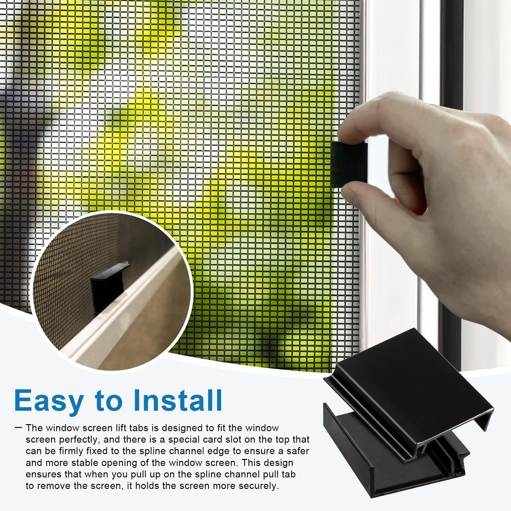 10 Pack Window Screen Pull Tabs Window Screen Lift Tabs Flat Spline Channel P...