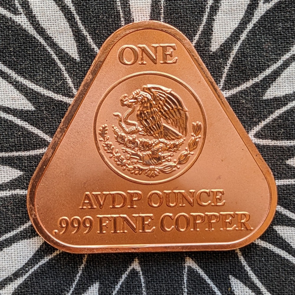 Reverse Proof Colorized Triangular Libertad .999 1oz Copper 'Round' Vey cool!