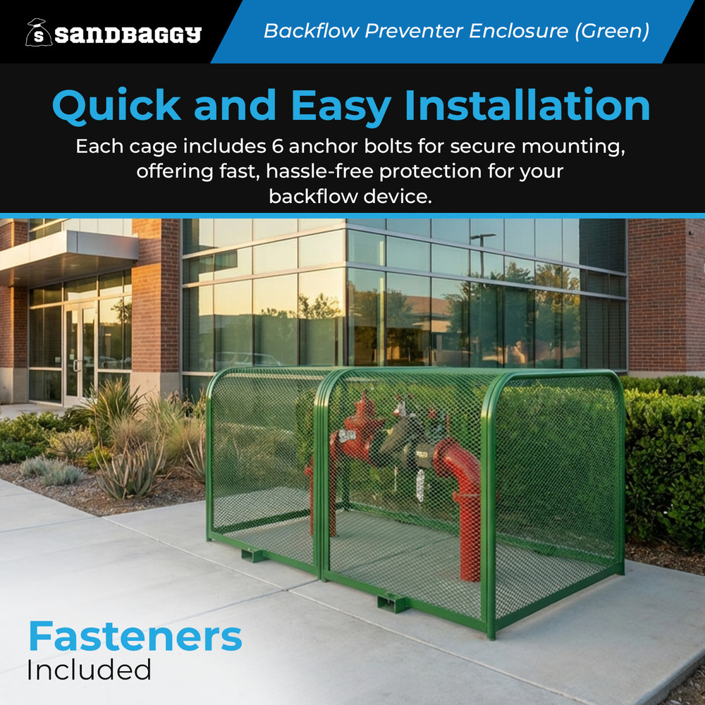 72"x36"x36" Durable Backflow Security Cage–Backflow Enclosure (Green)- Sandbaggy