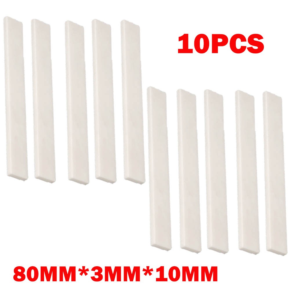 10Pc 80*3*10mm White Bone Guitar String Bridge Saddle For Acoustic Classical US