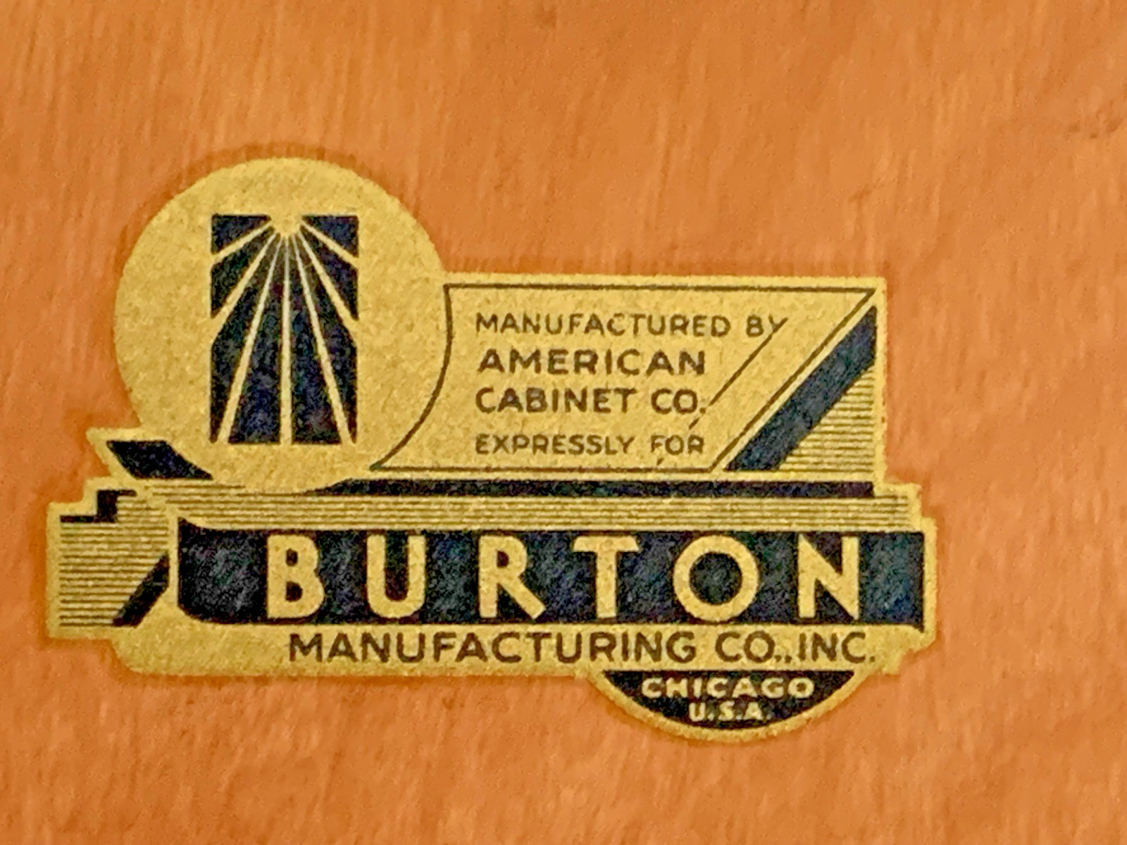 1930s Art Deco Barber Shop Cabinet Circle Glass Birdseye Maple Burton Chicago