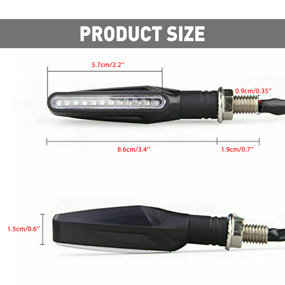 4PCS Motorcycle Led Turn Signal Indicator Blinker Amber Lights Universal Durable