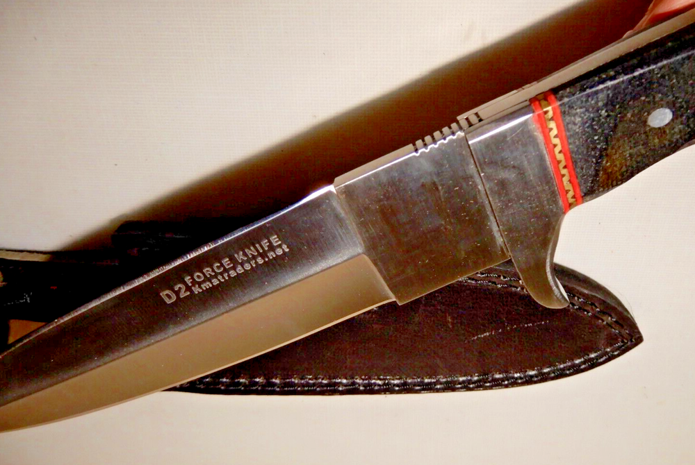 MASSIVE D2 Force 11 1/2" Dagger with Leather Sheath NEVER USED - DISPLAYED ONLY