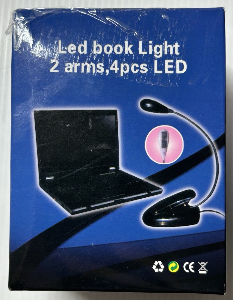LED BOOK LIGHT 2 ARMS, 4 PCS LED