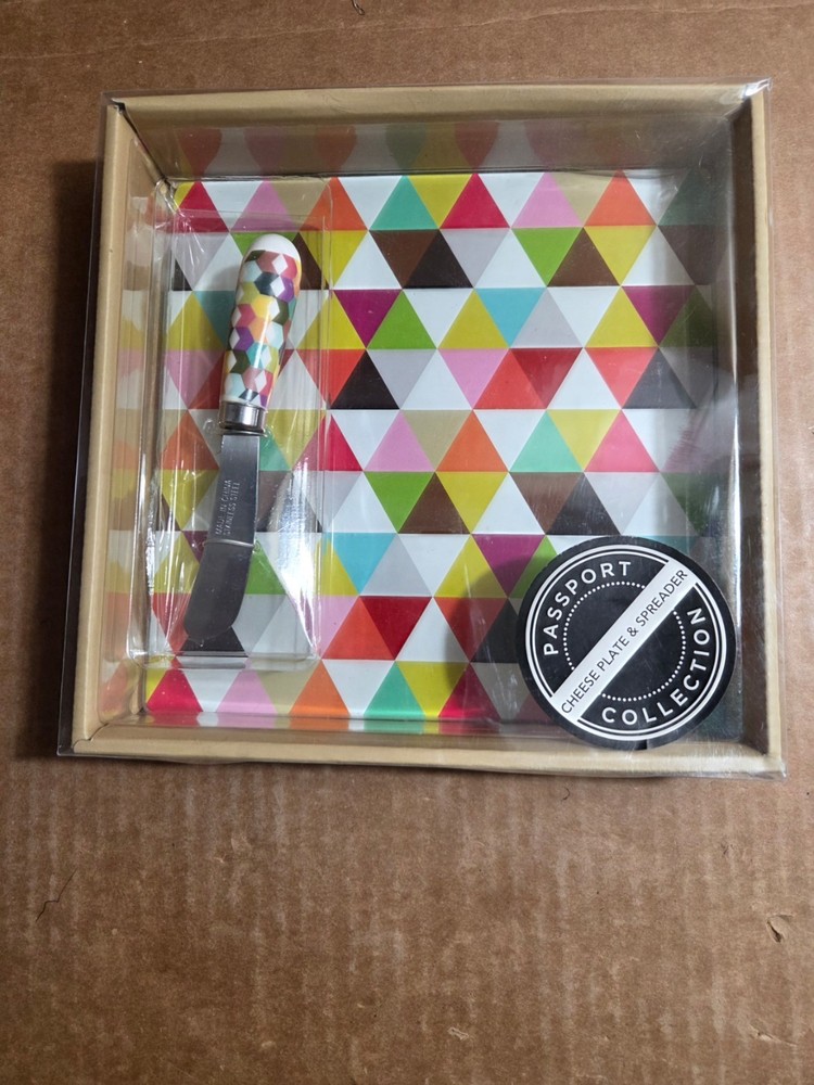 Cheese Plate & Spreader Passport Collection Geometric Multicolors