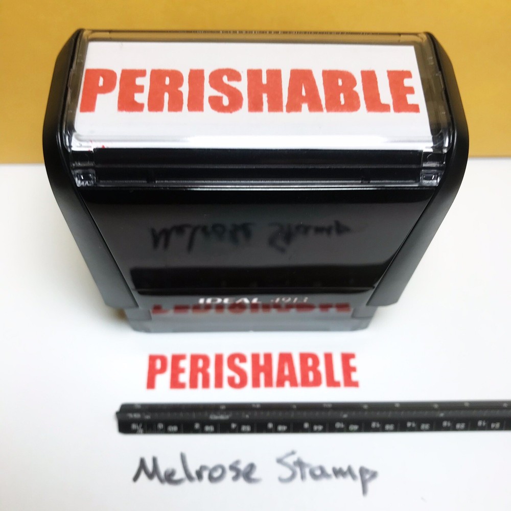 Perishable Rubber Stamp Red Ink Self Inking Ideal 4913