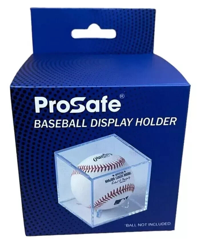 6 PRO SAFE BASEBALL DISPLAY BALL CASE CUBE WITH CRADLE UV PROTECTION