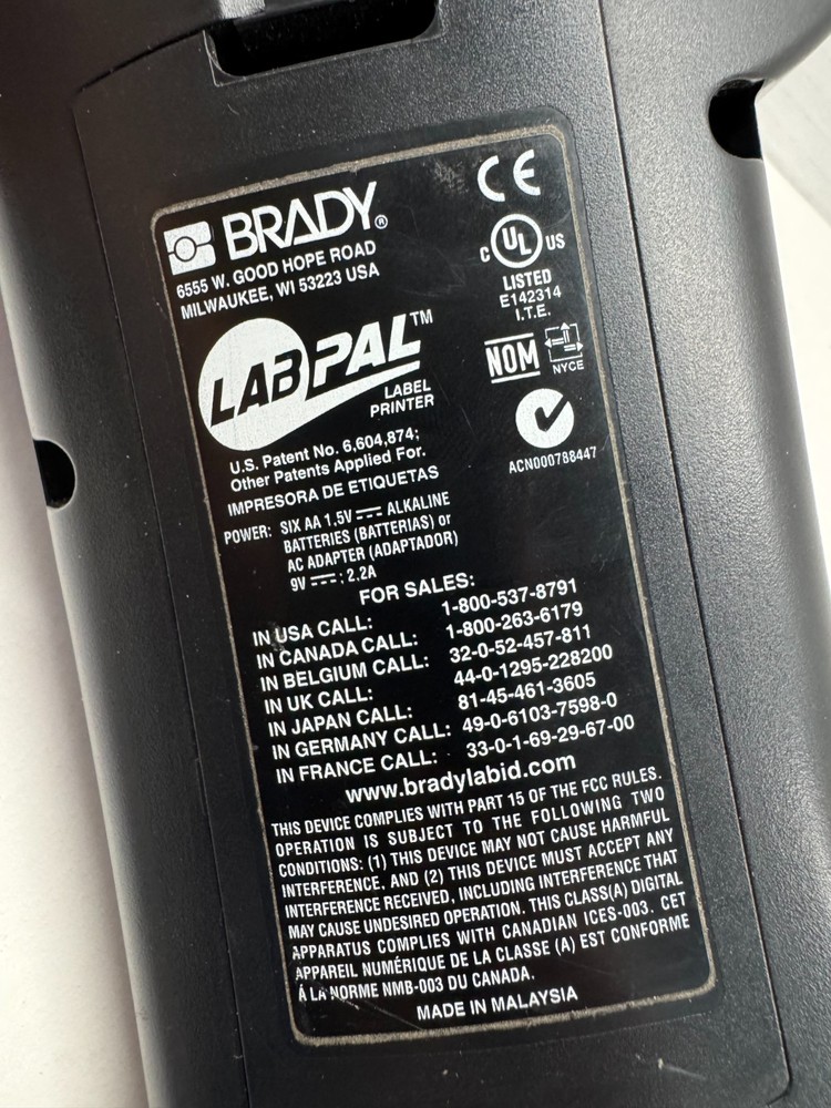 Brady LabPal 3/8” Handheld Label Printer LCD Display for Cable Labeling Untested