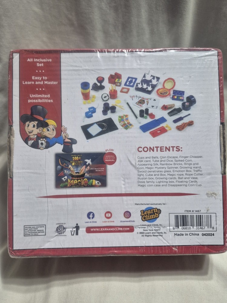 Mega Magic Kit Perform & Master 100+ Mind Blowing Tricks w/ Instruction Manual