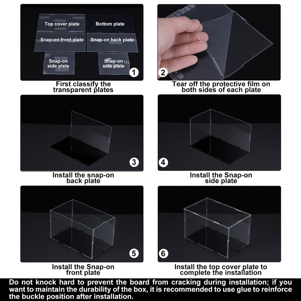 Acrylic Display Case Plastic Box Cube Storage Box Transparent 31x16x10.5cm