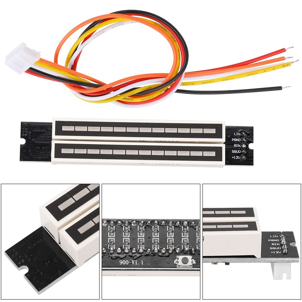 Dual 12 Stereo Level Indicator Adjustable Light Speed Level Meter Board Module