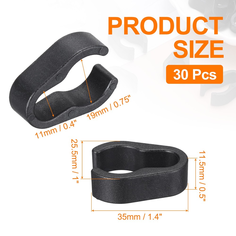 30Pcs 19mm Microphone Cable Clips Universal Microphone Stand Cable Clips