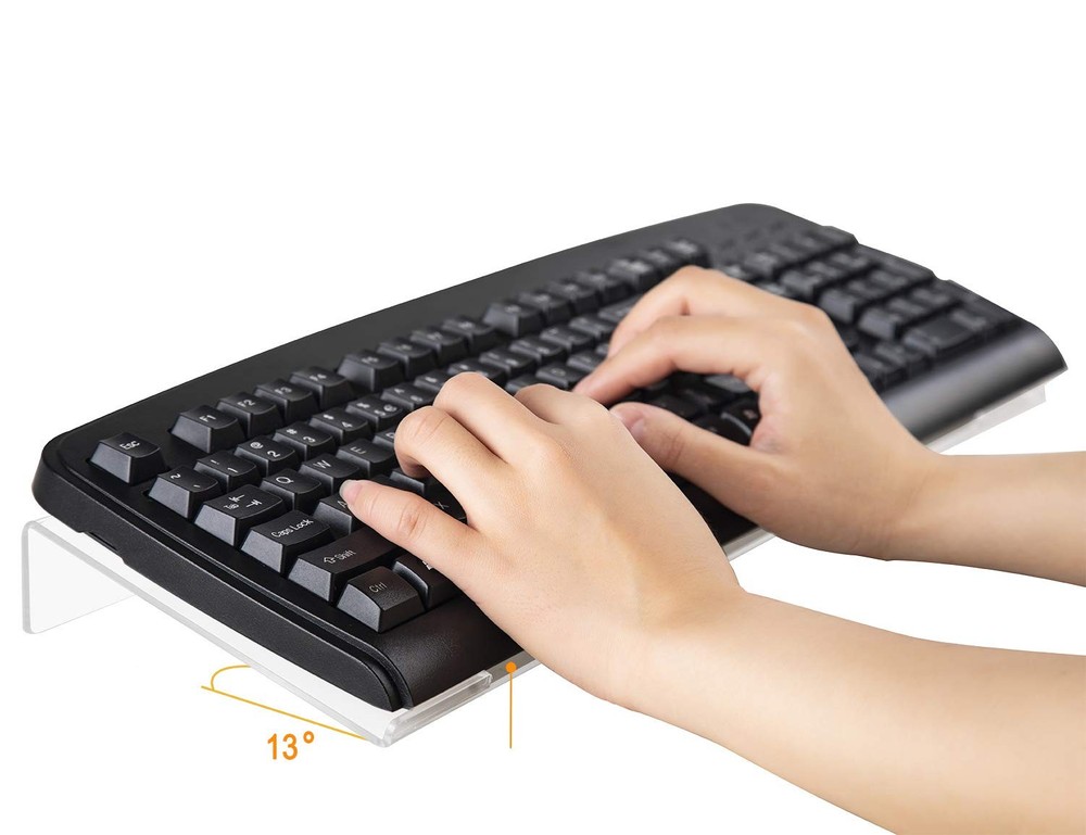 Clear Acrylic Computer Keyboard Stand PC Holder Tilted Riser Ergonomic Desk